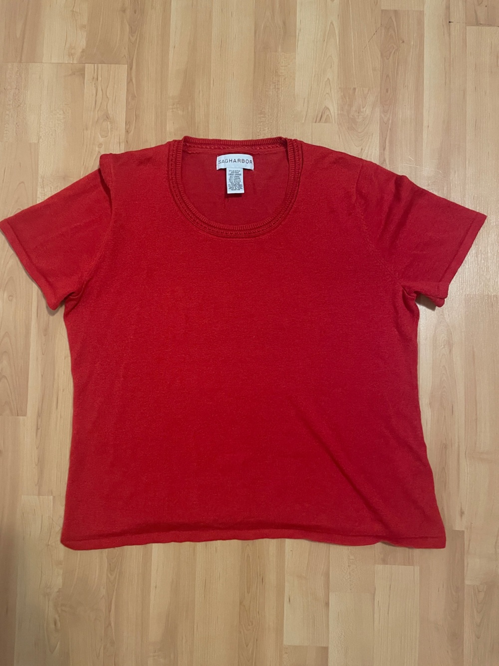 Sag Harbor vintage red knit shirt size L